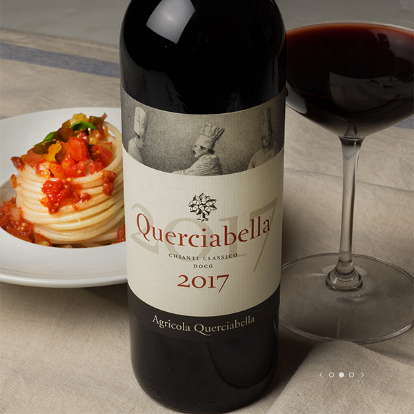 Querciabella Bottle Image with Pasta
